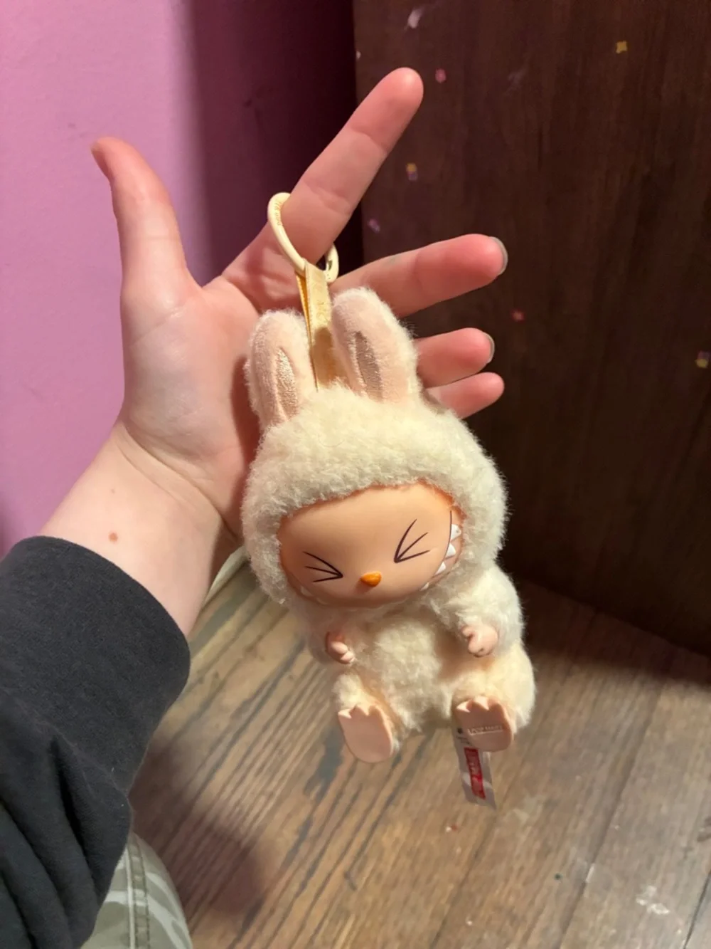 Plush Bunny Costume Toy for Small Pets - Cream